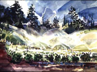 Erik's skills are well represented in the Ruby Beach watercolor.
